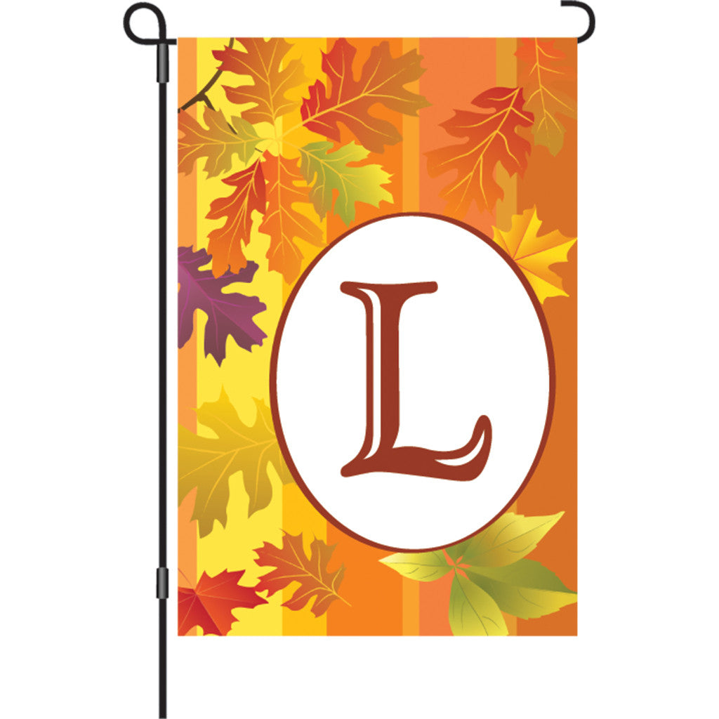12 in. Fall Monogram Flag - L