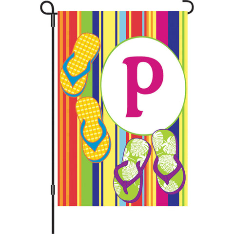 12 in. Summer  Monogram Flag - P