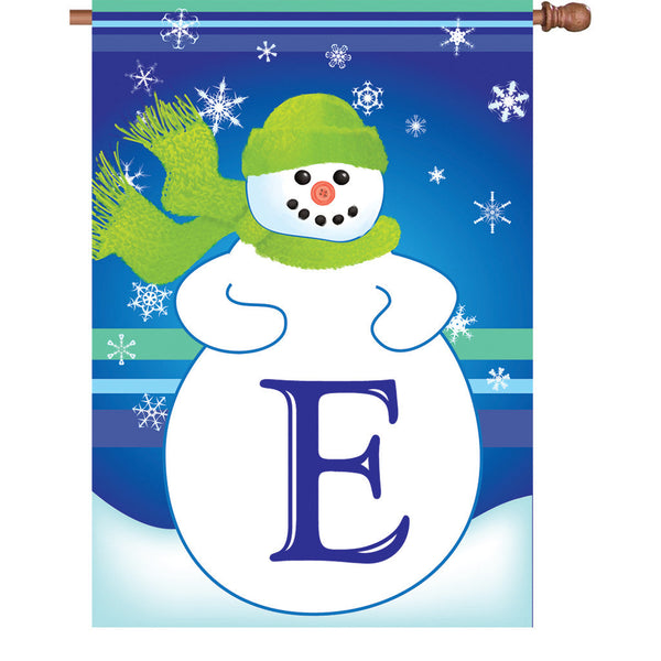 28 in. Winter Monogram Flag - E