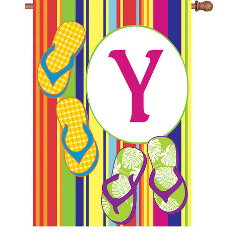 28 in. Summer Monogram Flag - Y