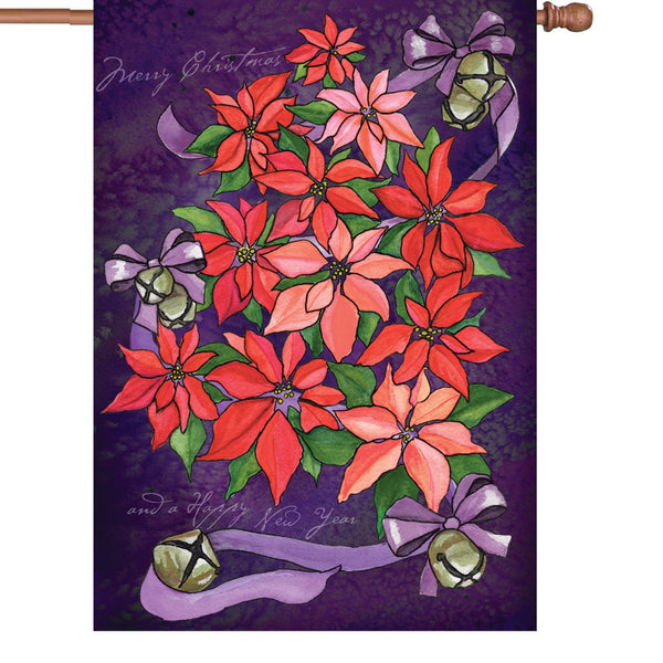 28 in. Flag - Poinsettia Topiary