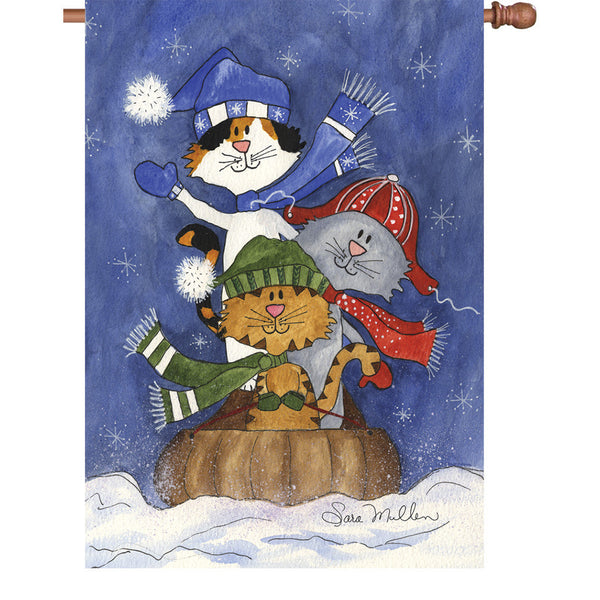 28 in. Flag - Sledding Friends