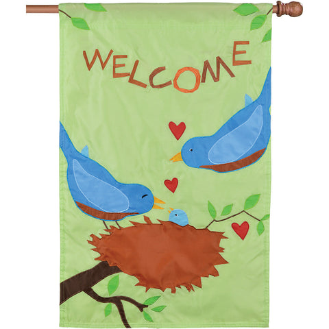 Applique Flag - Bluebirds