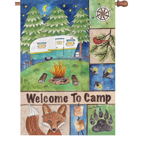 28 in. Flag - Welcome to Camp