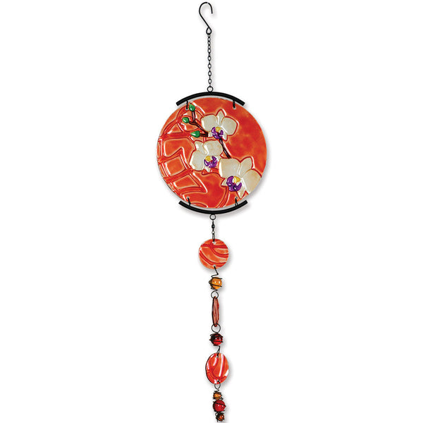 Glass Sun Disk Mobile - Orchids