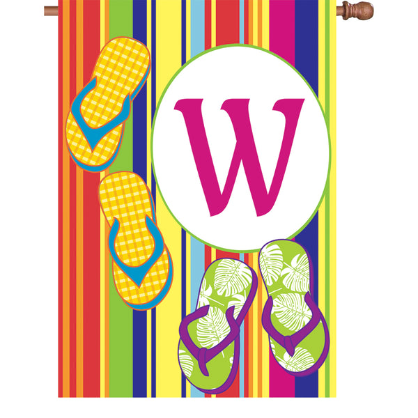 28 in.  Summer Monogram Flag - W